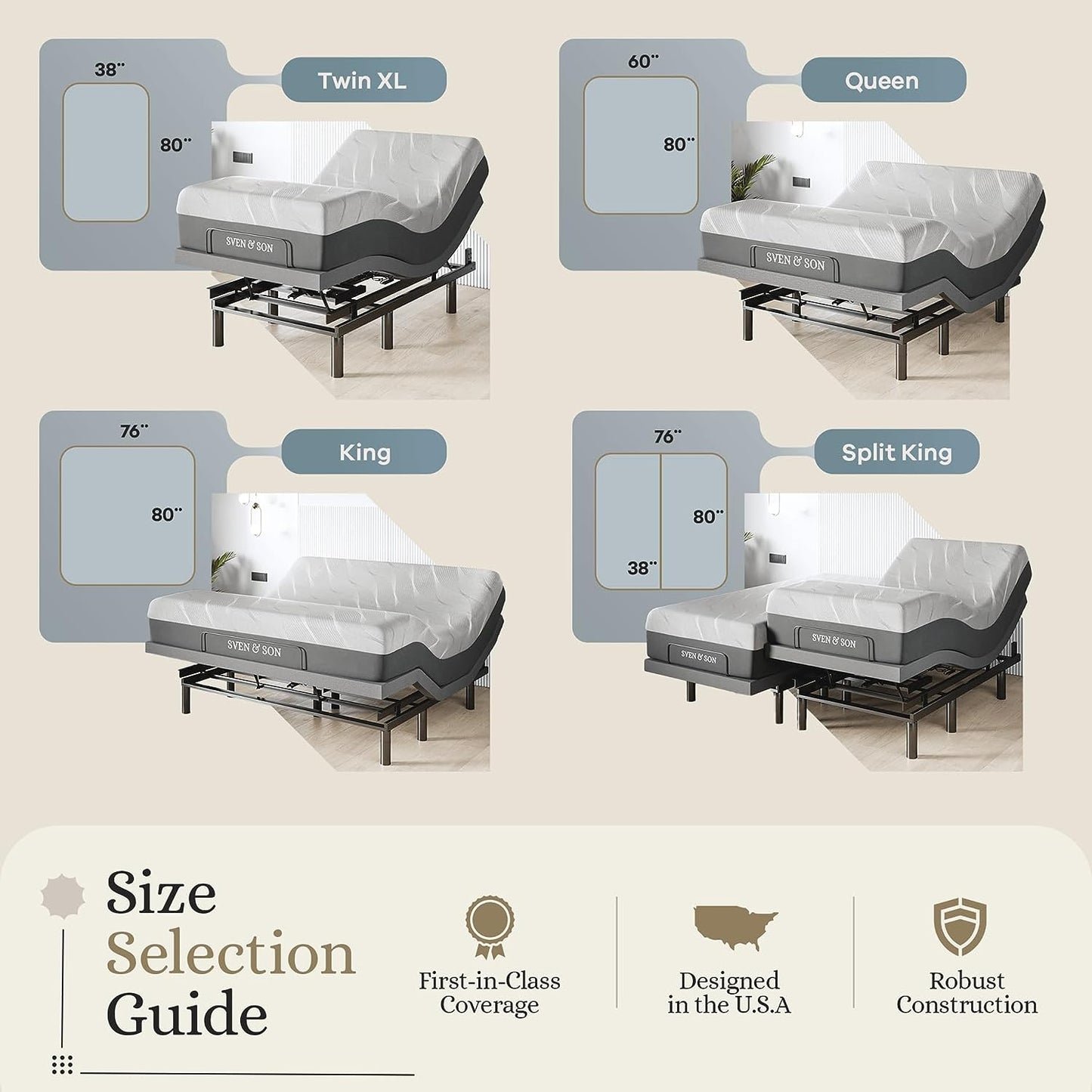 Classic plus (With Head-Tilt) Adjustable Bed Base (Frame) + 14 Inch Hybrid Spring Matt (Medium Soft), Head and Foot Lift, Massage, Under-Bed Lights, USB, Memory, Zero Gravity - Queen